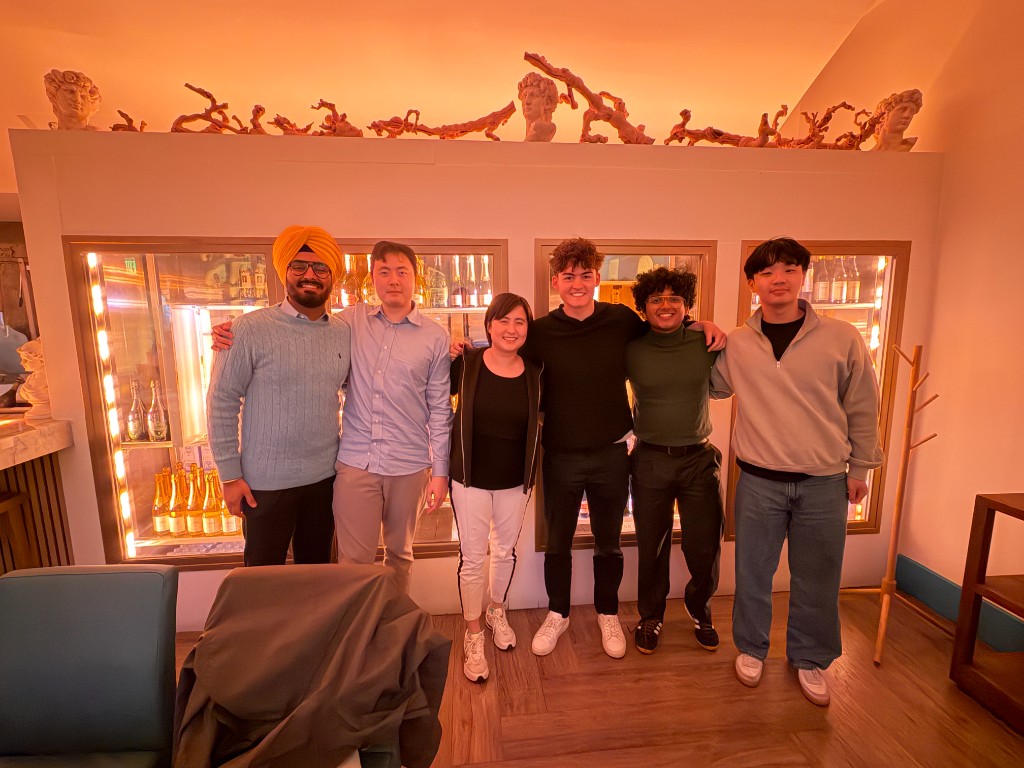 The Ember team together at a team dinner